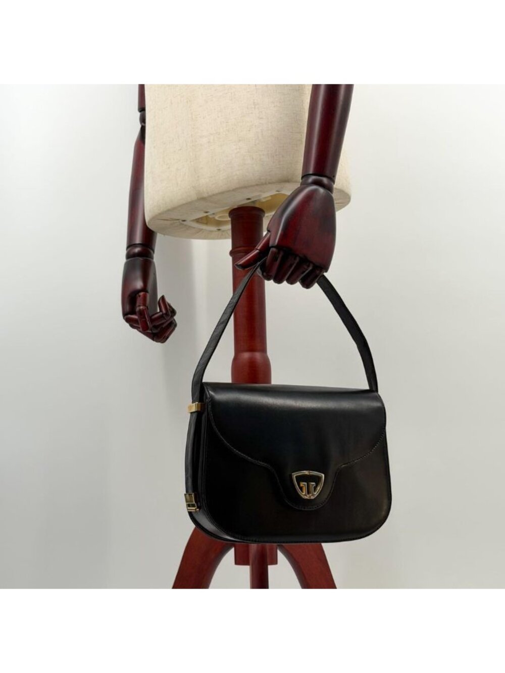 Gucci Vintage Handbag Black GG Interlocking - Picture 4 of 15